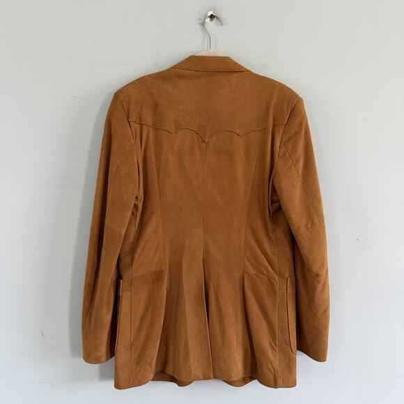 Vintage Pioneer Wear Genuine Leather Brown Suede Western Sport Coat Jacket USA - Picture 3 of 5